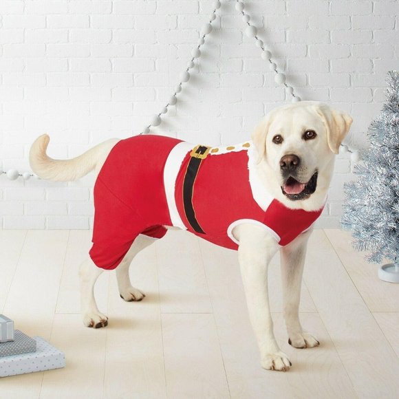 Wondershop Pet Santa Claus Christmas Holiday Pajamas Red PJS Dog Size Medium - Picture 3 of 6